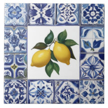 Talavera citroenen - Blauw en Wit Mediterraan