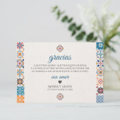 Talavera Colorful Floral Fiesta Spanish Wedding Bedankkaart (Staand voorkant)