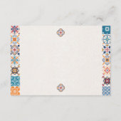 Talavera Colorful Floral Fiesta Spanish Wedding Informatiekaartje (Achterkant)
