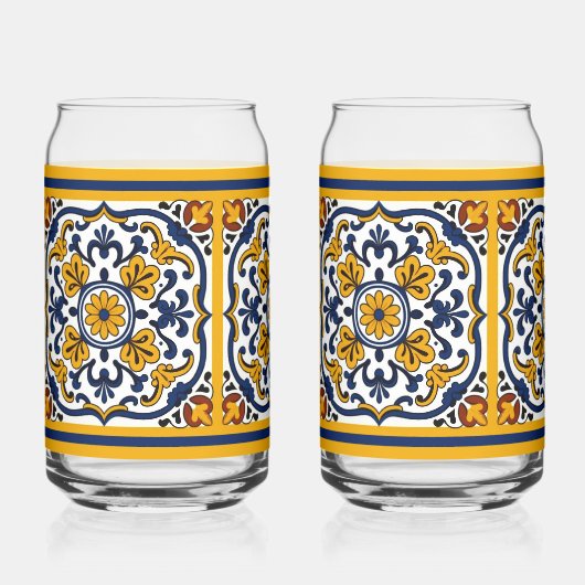 Talavera Daisy Tegels Blikvorm Glas (Voorkant)
