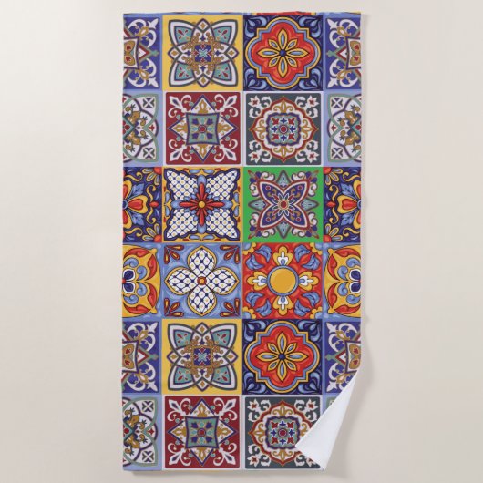 Talavera Design-1 Beach Towel Strandlaken (Voorkant)