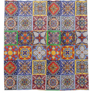 Talavera Design-1-schoengordijn Douchegordijn