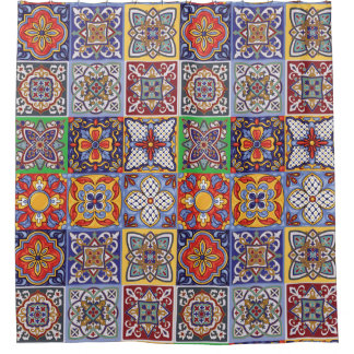 Talavera Design-1 Shower Curtain Douchegordijn
