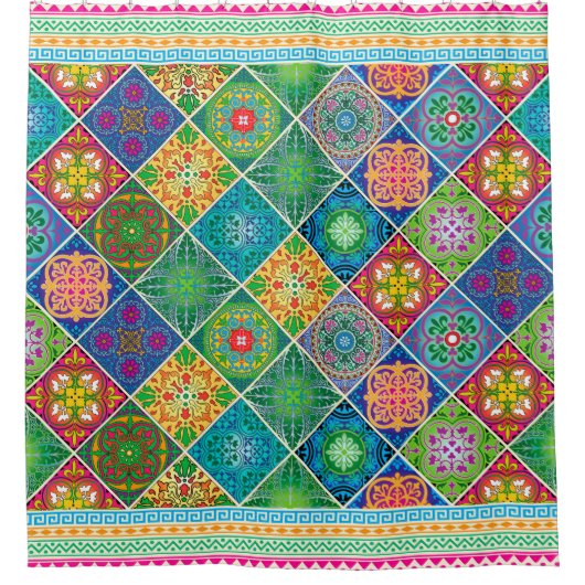 Talavera Design-2 Douchegordijn (Voorkant)