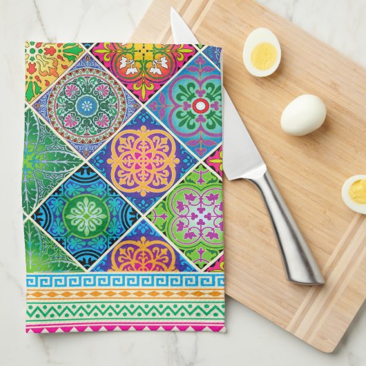 Talavera Design-2 keukenhanddoeken (Quarter Fold)