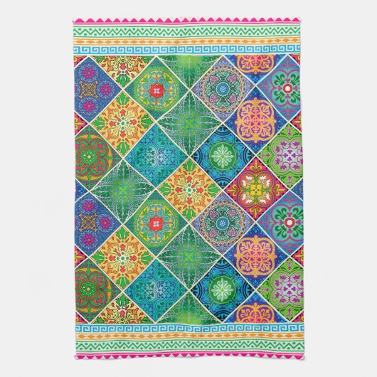 Talavera Design-2 keukenhanddoeken (Verticaal)