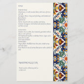 Talavera Fiesta Mexicaans Mediterraan thema menu (Achterkant)