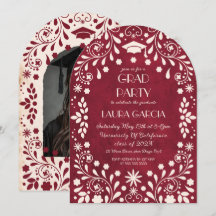 Talavera Fiesta Red Beige Graduation Photo