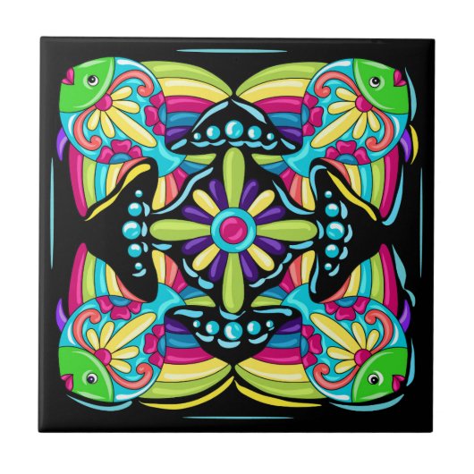 Talavera Fish Tegel Design Tegeltje (Voorkant)