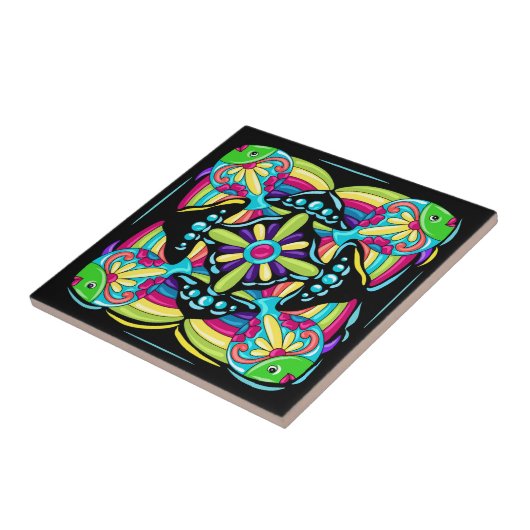 Talavera Fish Tegel Design Tegeltje (Zijkant)