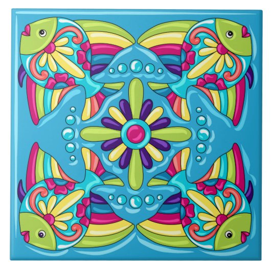 Talavera Fish Tegel Design Tegeltje (Voorkant)