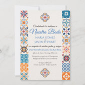 Talavera Floral Fiesta Spanish Wedding Invitation (Voorkant)