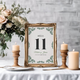 Talavera Green Floral Minimalist Spanish Wedding Kaart