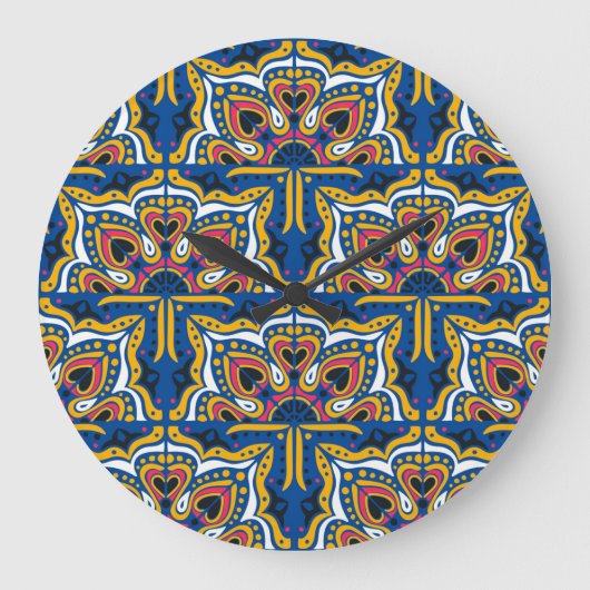 Talavera Indisch Mozaïek: Keramisch naadloos. Grote Klok (Voorkant)