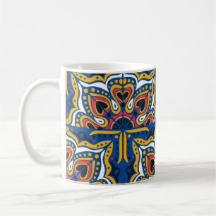 Talavera Indisch Mozaïek: Keramisch naadloos. Koffiemok