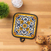 Talavera Madelbloem Tegels Pannenlap (Top down)