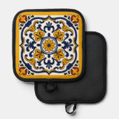 Talavera Madelbloem Tegels Pannenlap (Voorkant / Achterkant)