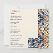 Talavera  Mexicaans alles in één bruiloft Kaart (Achterkant)