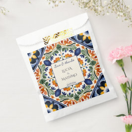 Talavera  Mexicaans trouwmonogram gedrukt Bedankzakje