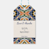 Talavera Mexicaanse bruiloft dank u gunst Cadeaulabel (Voorkant)