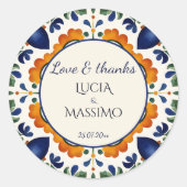 Talavera  Mexicaanse bruiloft dank u gunst Ronde Sticker (Voorkant)