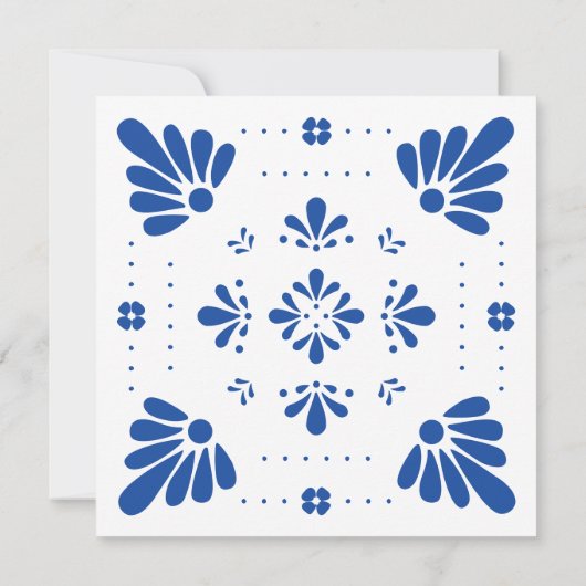 Talavera Mexicaanse bruiloft douche uitnodiging (Achterkant)