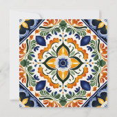 Talavera  Mexicaanse bruiloft foto Save The Date (Achterkant)