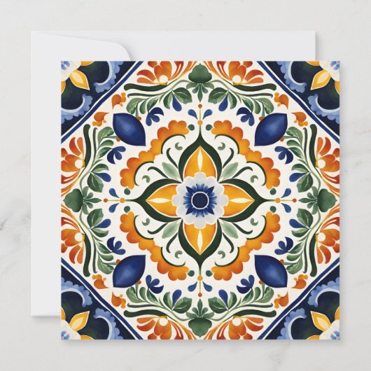 Talavera  Mexicaanse bruiloft foto Save The Date (Achterkant)