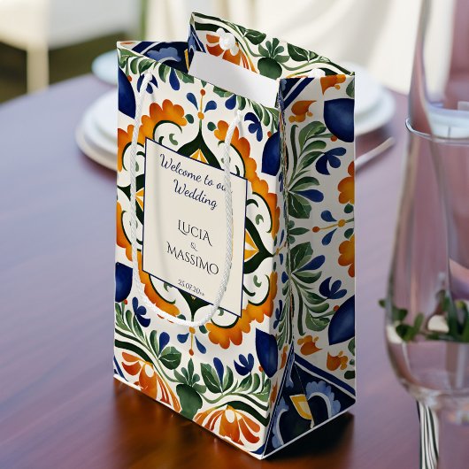 Talavera Mexicaanse bruiloft gedrukt welkom Klein Cadeauzakje