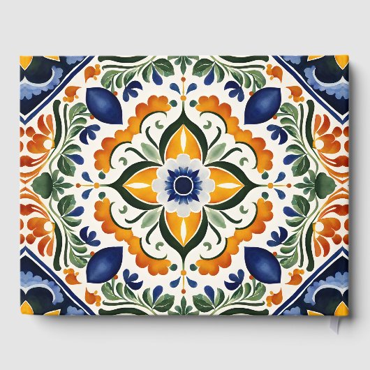 Talavera  Mexicaanse bruiloft gepersonaliseerd Gastenboek (Achterkant)