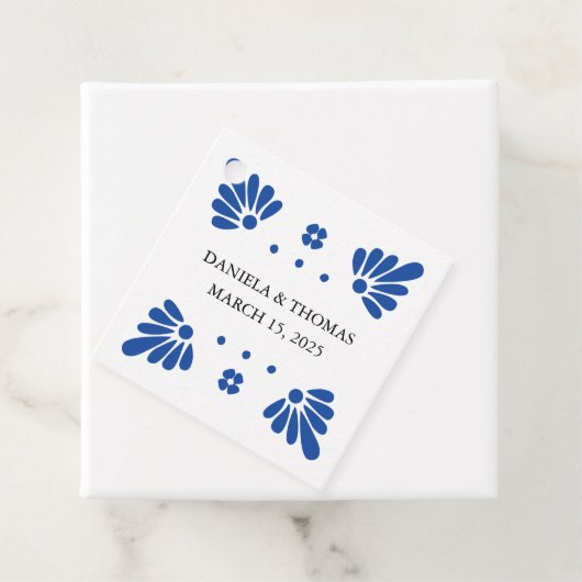 Talavera Mexicaanse bruiloft gunst Labels (In situ)