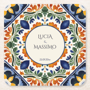 Talavera  Mexicaanse bruiloft gunsten afgedrukt Kartonnen Onderzetters