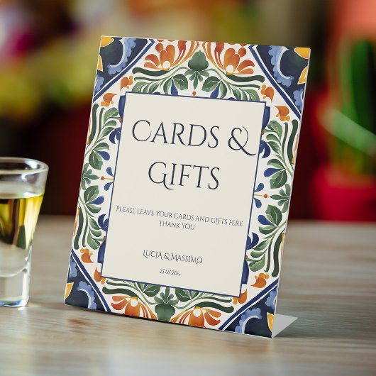 Talavera  Mexicaanse huwelijkscadeaus Reclamebord Met Voetstuk