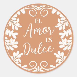 Talavera Mexicaanse Trouw El Amor Es Dulce Cupcake Ronde Sticker