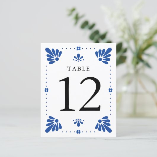 Talavera Mexicaanse Trouwtafel Nummer (Staand voorkant)