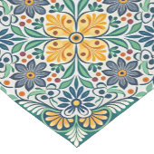 Talavera  Mexicaanse volkskunst blauwgroen groen Korte Tafelloper (Hoek)