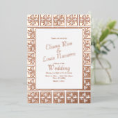 Talavera Mexican Spanish Gold Wedding geperst Folie Uitnodiging (Staand Voorkant)