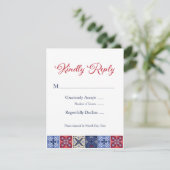 Talavera Mexican Tile RSVP-kaart RSVP Kaartje (Staand voorkant)