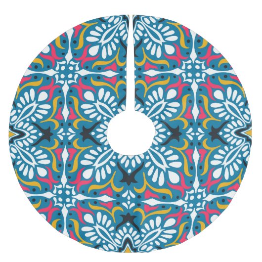 Talavera Mozaïek: Multicultureel naadloos behang. Kerstboom Rok (Voorkant)