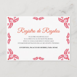 Talavera Orange Floral Minimalist Spanish Wedding Informatiekaartje