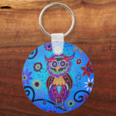 Talavera Owl Mexicaans schilderen Sleutelhanger (Voorkant)