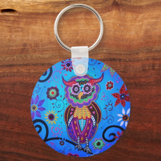 Talavera Owl Mexicaans schilderen Sleutelhanger (Voorkant)