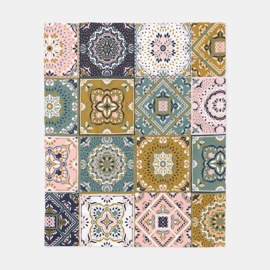 Talavera: Patchwork, een etnisch mozaïek. Fleece Deken (Voorkant)