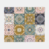 Talavera: Patchwork, een etnisch mozaïek. Fleece Deken (Voorkant (Horizontaal))