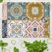 Talavera: Patchwork, een etnisch mozaïek. Theedoek (Gevouwen)
