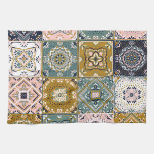 Talavera: Patchwork, een etnisch mozaïek. Theedoek