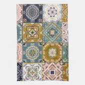 Talavera: Patchwork, een etnisch mozaïek. Theedoek (Verticaal)