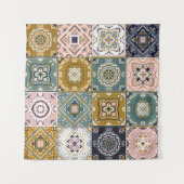 Talavera: Patchwork, een etnisch mozaïek. Wandkleed (Voorkant (horizontaal))