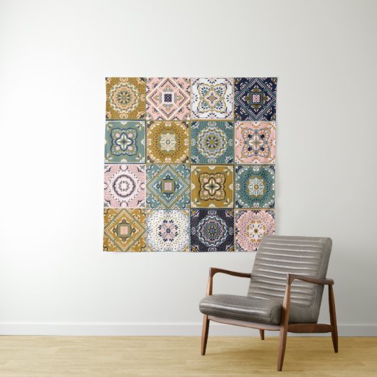 Talavera: Patchwork, een etnisch mozaïek. Wandkleed (In Situ (horizontaal))