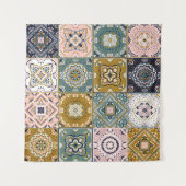 Talavera: Patchwork, een etnisch mozaïek. Wandkleed (Voorkant)